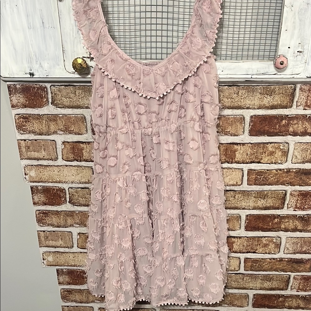 &merci Pink Ruffled Dress